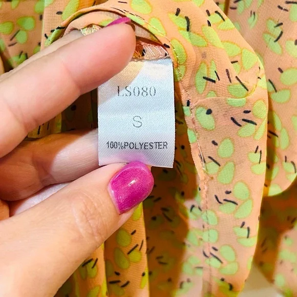 THML | Chiffon Ruffle Patterned Blouse - Picture 6 of 6